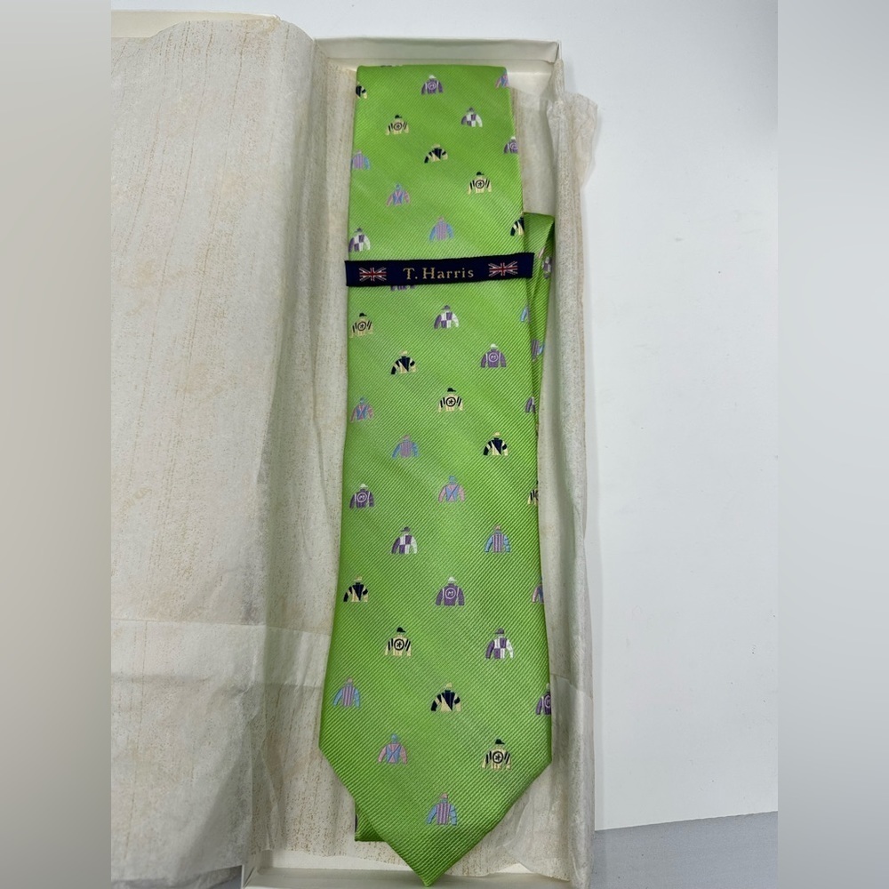 NWT London T. Harris Jockey Green Equestrian Tie